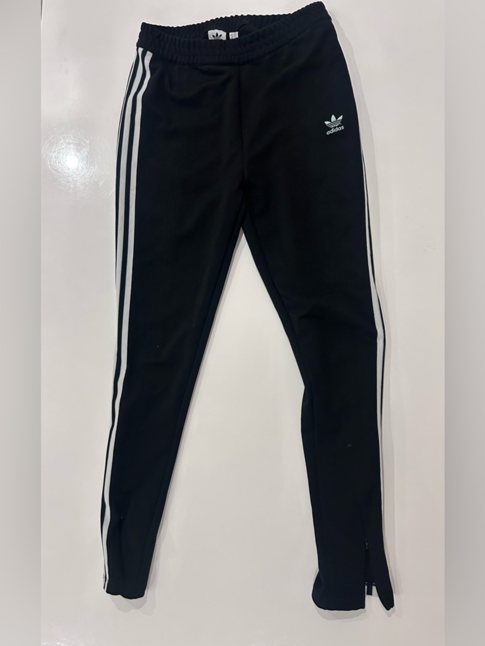 adidas Black Ribbed Joggers with White Side Stripes - Women’s Medium - Picture 2 of 10
